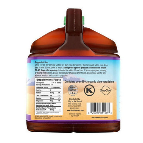 Lily Of The Desert, Aloe Vera Juice Whole Leaf Preservative Free, 128 Oz Lily Of The Desert