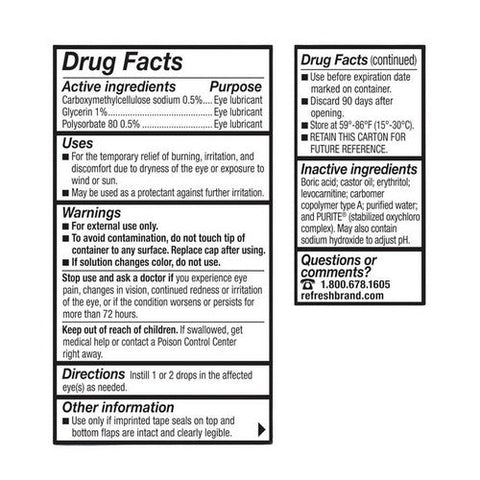 Refresh, Optive Advanced Lubricant Eye Drops, 0.33 Oz Refresh