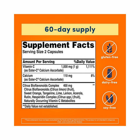 American Health, Ester-C with Citrus Bioflavonoids, 500 Mg, 120 Caps