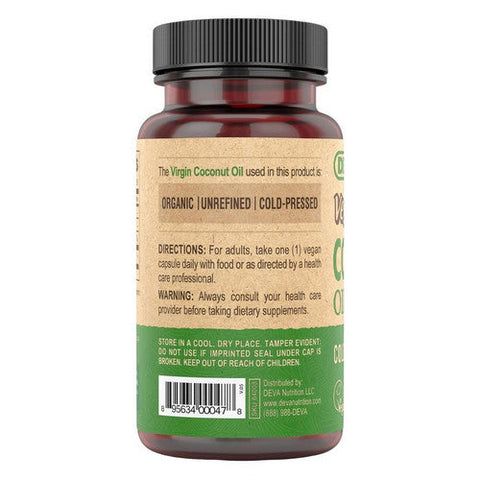 Deva Vegan Vitamins, Virgin Coconut Oil, 90 Vcaps Deva Vegan Vitamins