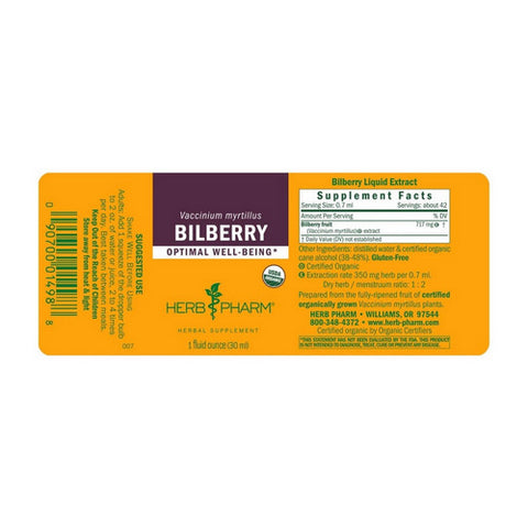 Herb Pharm, Bilberry Extract, 1 Oz