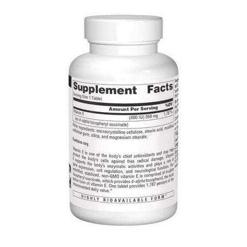 Source Naturals, Vitamin E  Non-GMO, 400 IU, 30 Tabs