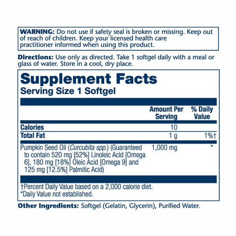 Solaray, Pumpkin Seed Oil, 1,000 mg, 90 Softgels