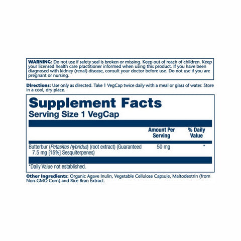 Solaray, Butterbur Extract, 50 mg, 60 Caps