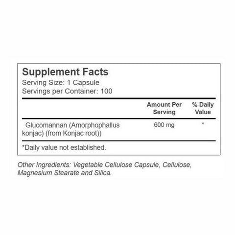 Solaray, Glucomannan, 600 mg, 100 Caps