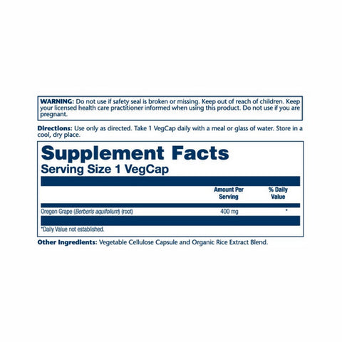 Solaray, Oregon Grape, 400 mg, 100 Caps