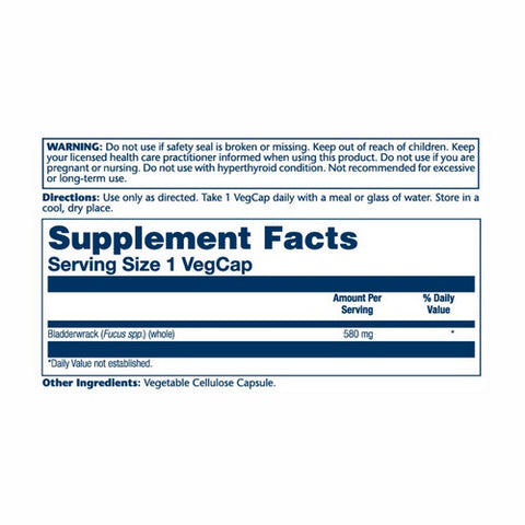 Solaray, Bladderwrack, 580 mg, 100 Caps