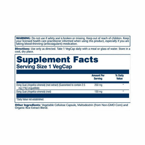 Solaray, Dong Quai Root Extract, 60 Caps Solaray