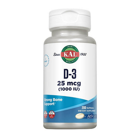 Kal, D-3, 1,000 IU, 200 Softgels Kal