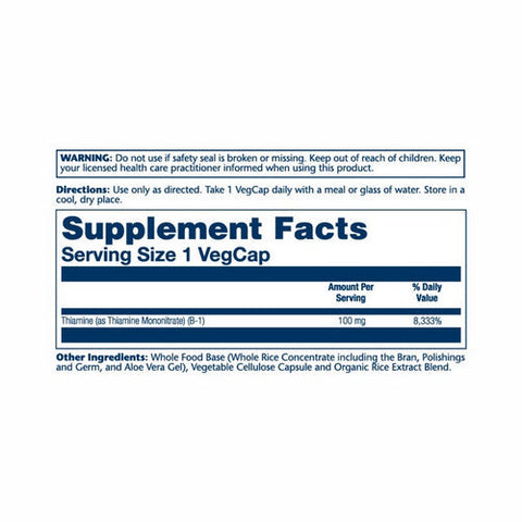 Solaray, Vitamin B-1, 100 mg, 100 Caps Solaray