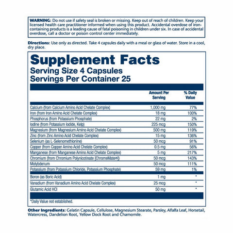 Solaray, Mega Multi Mineral, 100 Caps