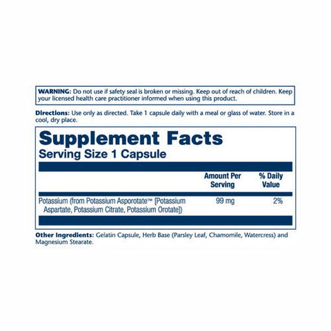 Solaray, Potassium Asporotate, 99 Mg, 100 Caps Solaray