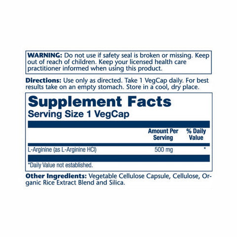 Solaray, L-Arginine, 500 mg, 100 Caps Solaray