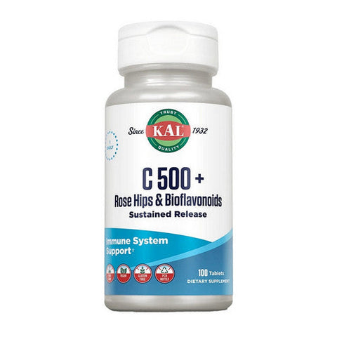 Kal, C 500+ Rose Hips & Bioflavanoids, 100 Tabs Kal