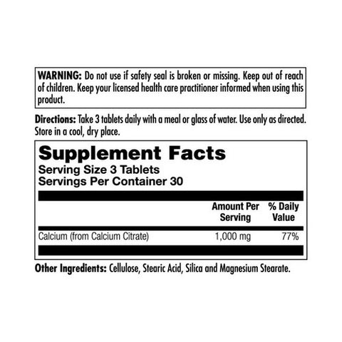 Kal, Calcium Citrate 1000, 90 Tabs