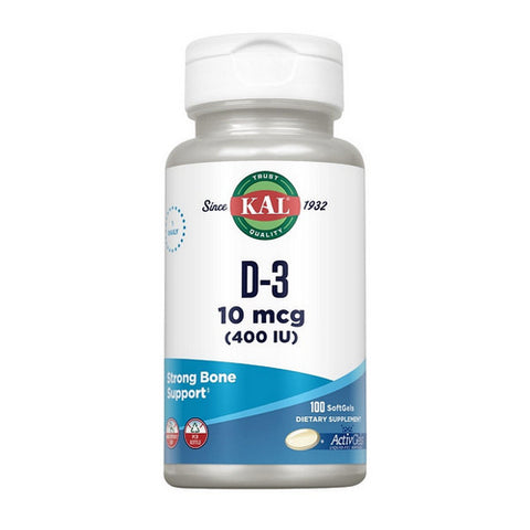 Kal, D-3, 400 IU, 100 Softgels