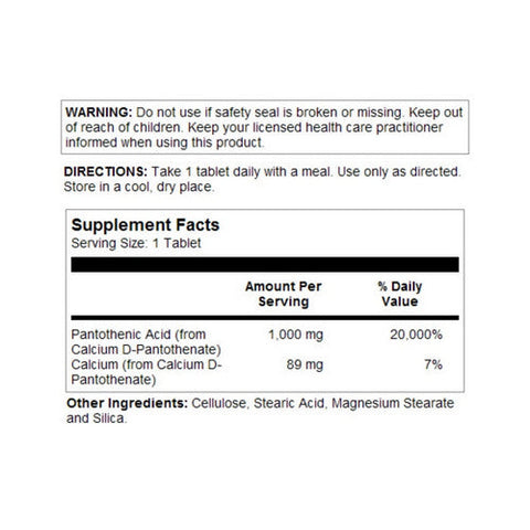 Kal, Pantothenic Acid, 1,000 mg, 50 Tabs Kal