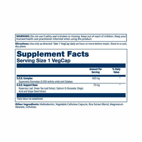 Solaray, Enteric Coated S.O.D. 2000 Plus, 100 Veg Caps Solaray