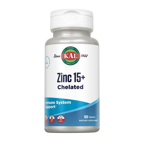 Kal, Zinc 15+ Chelated, 100 Tabs