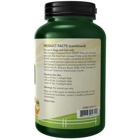 Now Foods, Omega-3 Support, 180 Softgels