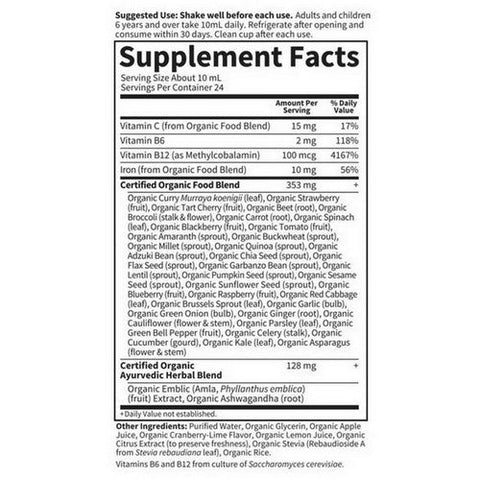 Garden of Life, Plant Iron & Organic Herbs, Cranberry-Lime 8 oz Garden of Life