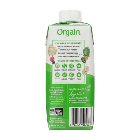 Orgain, Organic Nutrition Shake Creamy Chocolate, 11 Oz(Case Of 12)