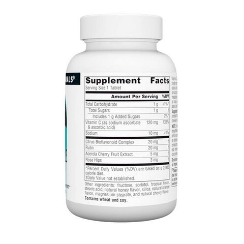 Source Naturals, Acerola C, 120 MG, Chewable 100 Tabs