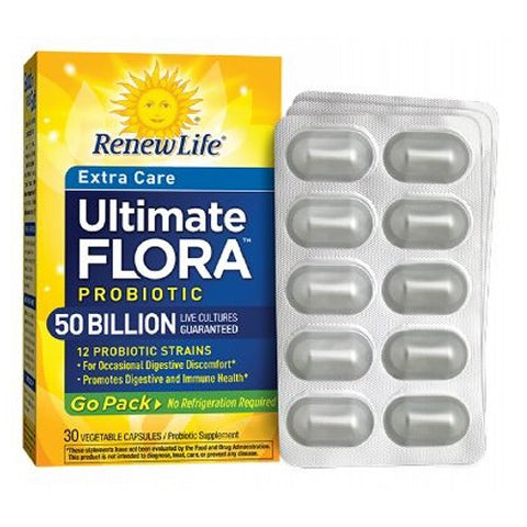 Renew Life, Ultimate Flora Extra Care Go Pack 50 Billion, 30 Capsules