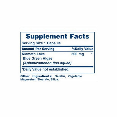 American Health, Klamath Shores Blue Green Algae, 500 mg, 120 Caps American Health