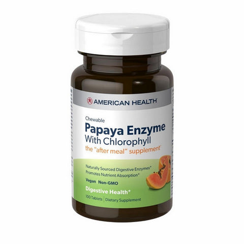 American Health, Papaya Enzyme With Chlorophyll, 100 Chewable Tablets