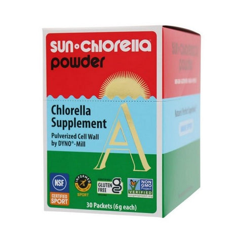 Sun Chlorella, Powder Green Algae Superfood Supplement Chlorophyll, 30 Packets Sun Chlorella