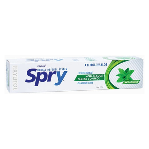 Xlear Inc, Spry Anti-Plaque And Tartar Control Xylitol Toothpaste Fluoride Free Spearmint, Spearmint 5 Oz
