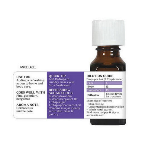 Aura Cacia, Essential Oil Lavandin, (lavandula intermedia) 0.5 Fl Oz