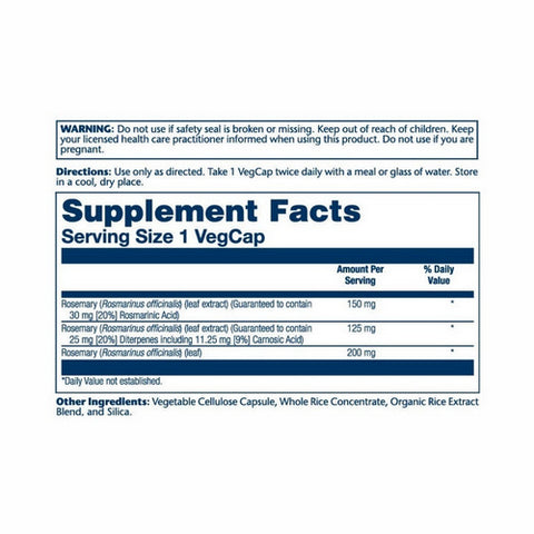 Solaray, Vital Extracts Rosemary, 275 mg, 45 Veg Caps