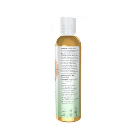 Now Foods, Organic Sesame Seed Oil, 8 Oz Now Foods