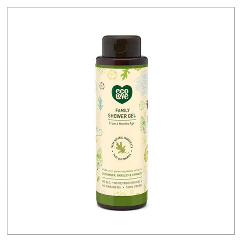 Eco Love, 100% Vegan Shower Gel, Cucumbers Parsley & Spinach 17.6 Oz