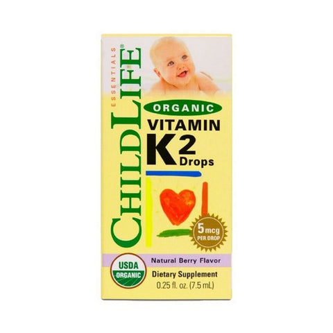 Child Life Essentials, Organic Vitamin K2 Drops Natural Berry, 5 Mcg, 0.25 Oz (7.5 ML)