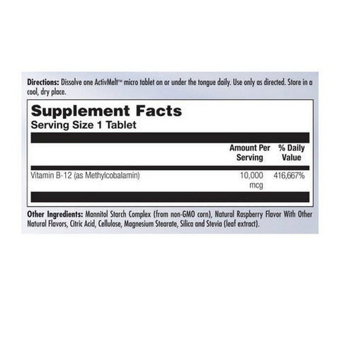 Kal, Ultra B-12 Methylcobalamin Raspberry, 10000 Mcg, 30 Count Kal
