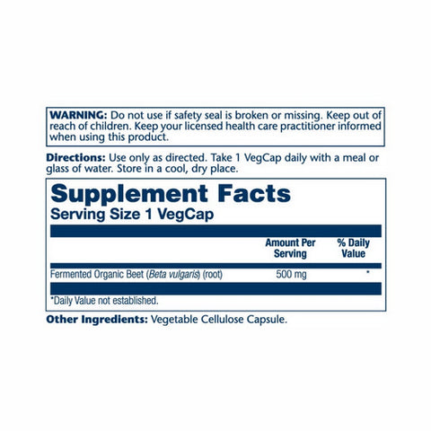 Solaray, Organically Grown Fermented Beet Root, 500 mg, 100 Veg Caps