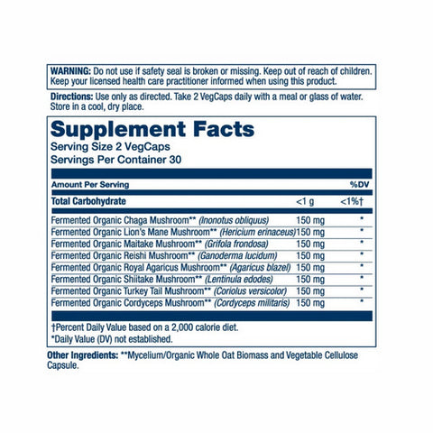 Solaray, Organically Grown Fermented Mushroom Complete, 600 mg, 60 Count