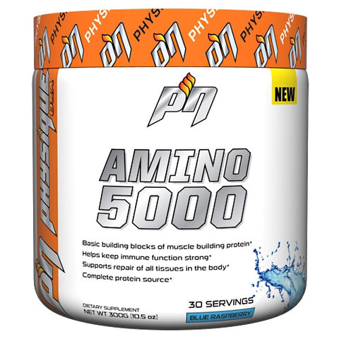 Physique Nutrition, Amino 5000, Blue Raspberry 300 Grams