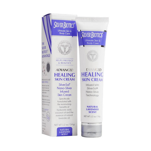 Silver Biotics (American Biotech Labs), Advanced Skin Healing Cream Natural Lavender, Lavender 1.2 Oz