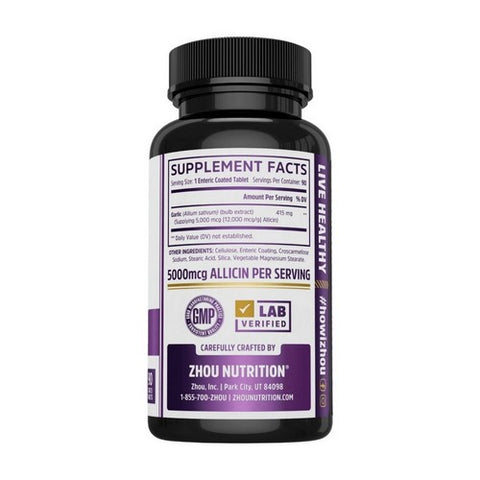 Zhou Nutrition, Garlic Extra Strength, 90 Coated Tablets