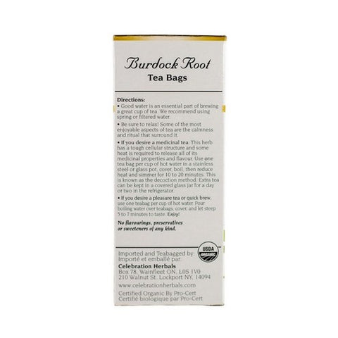 Celebration Herbals, Organic Burdock Root Tea, 24 Bags