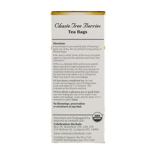 Celebration Herbals, Organic Chaste Tree Berries Tea, 24 Bags
