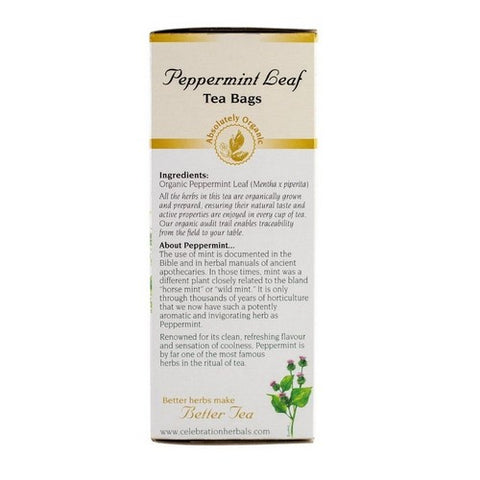 Celebration Herbals, Organic Peppermint Leaf Tea, 24 Bags