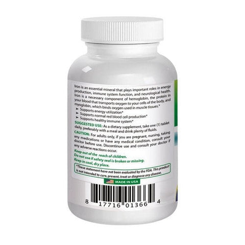 Best Naturals, Iron Ferrous Sulfate, 65 Mg, 240 Tabs Best Naturals