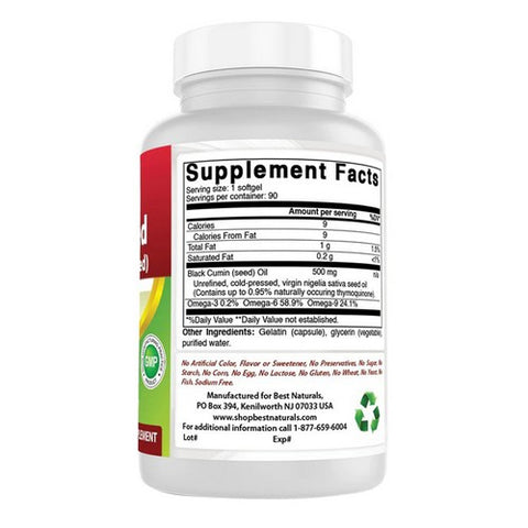 Best Naturals, Black Seed Oil, 90 Softgels