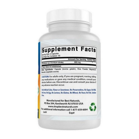 Best Naturals, Strontium, 680 mg, 90 Caps