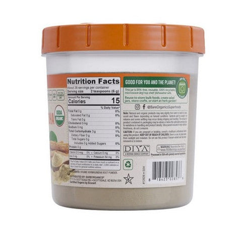 Bare Organics, Ashwagandha Root Powder, 8 Oz Bare Organics